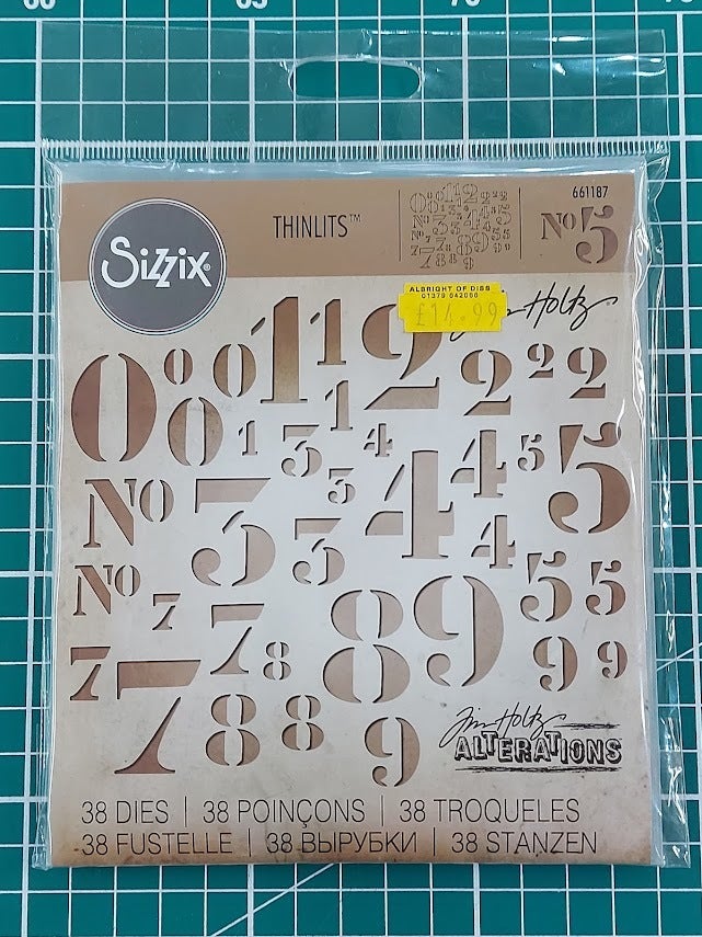 Sizzix thinlits Tim holtz Alterations stencil numbers offers 661187